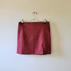 NWOT Red Velvet Mini Skirt with Side Slit Size M